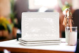White Six Piece Rectangle Pebbled Porcelain Service For Six Dinner Plate Set - Homeroots - Flyclothing LLC