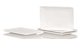 White Six Piece Rectangle Pebbled Porcelain Service For Six Salad Plate Set - Homeroots - Flyclothing LLC