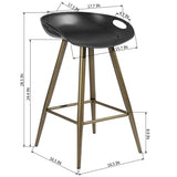 Set of Two 24" Black And Bronze Steel Backless Counter Height Bar Chairs - Homeroots - Flyclothing LLC
