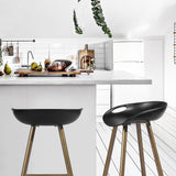 Set of Two 24" Black And Bronze Steel Backless Counter Height Bar Chairs - Homeroots - Flyclothing LLC