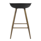 Set of Two 24" Black And Bronze Steel Backless Counter Height Bar Chairs - Homeroots - Flyclothing LLC