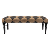 47" Tan And Black Black Leg Checkered Upholstered Bench - Homeroots - Flyclothing LLC