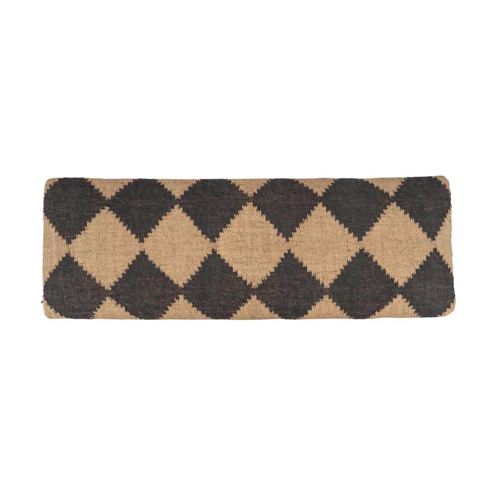 47" Tan And Black Black Leg Checkered Upholstered Bench - Homeroots - Flyclothing LLC