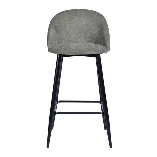 Set of Two 26" Gray And Black Steel Low Back Counter Height Bar Chairs - Homeroots