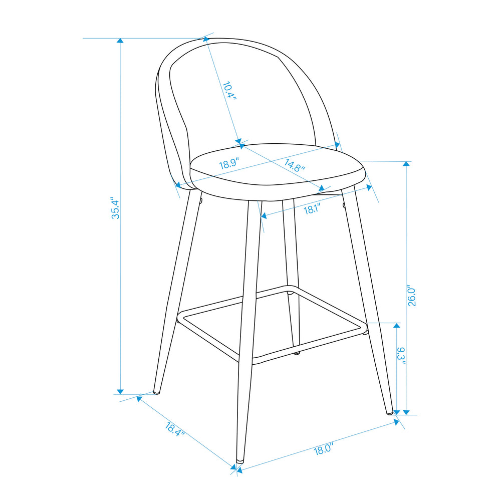 Set of Two 26" Gray And Black Steel Low Back Counter Height Bar Chairs