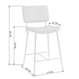 Set of Two 27" Brown And Black Faux Leather And Steel Low Back Counter Height Bar Chairs - Homeroots - Flyclothing LLC