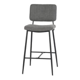 Set of Two Green and Black Manufactured Wood and Steel Low Back Bar Height Bar Chairs