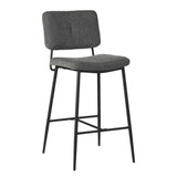 Set of Two Green and Black Manufactured Wood and Steel Low Back Bar Height Bar Chairs