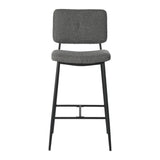 Set of Two Green and Black Manufactured Wood and Steel Low Back Bar Height Bar Chairs