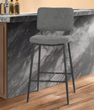 Set of Two Green and Black Manufactured Wood and Steel Low Back Bar Height Bar Chairs