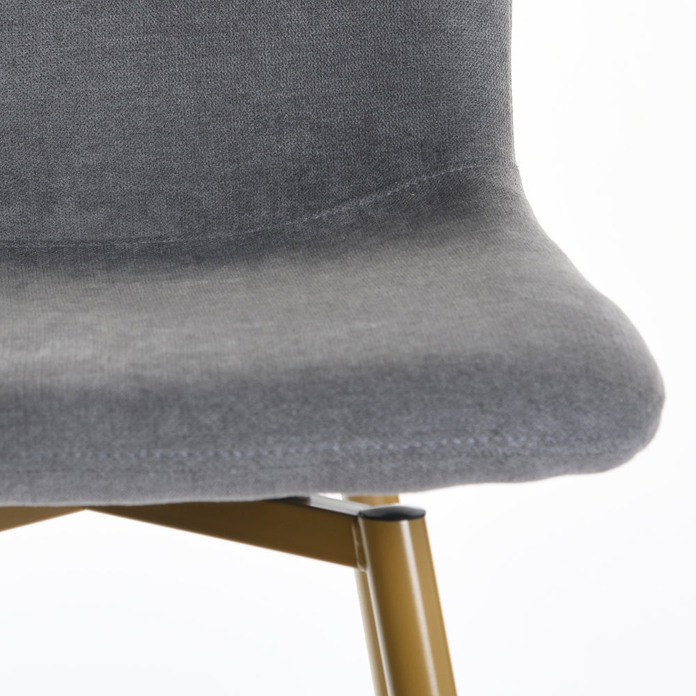 Set of Two 29" Gray And Gold Steel Bar Height Bar Chairs - Homeroots