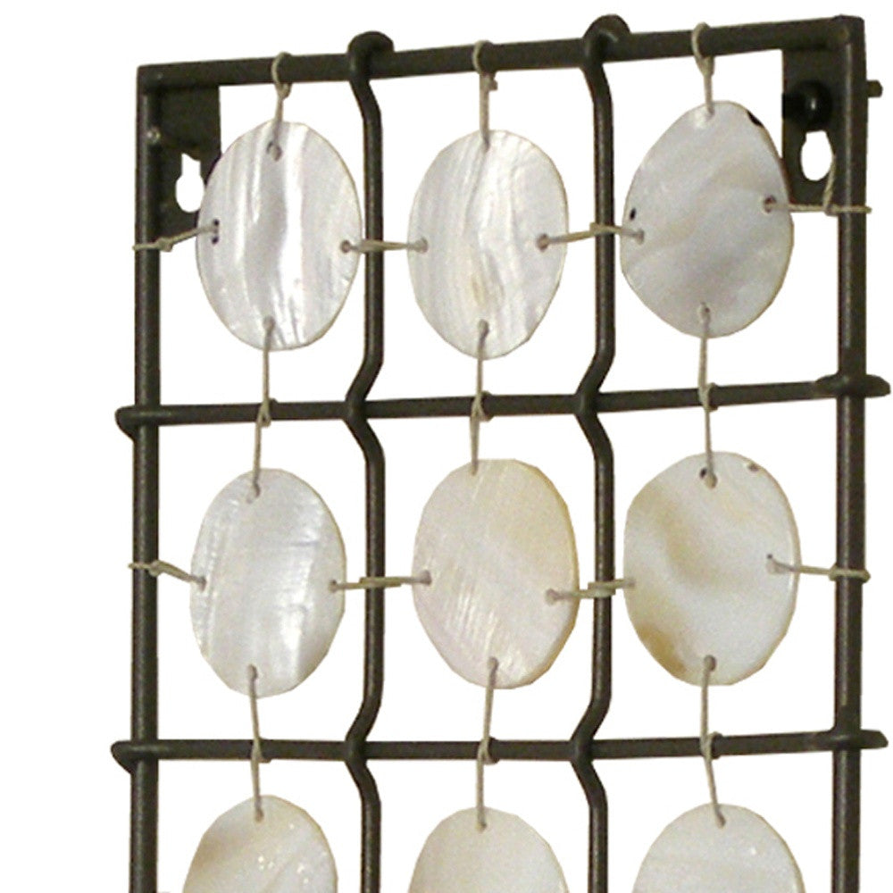 15" Brown and White Iron Geometric Wall Sconce Candle Holder With Candle - Homeroots - Flyclothing LLC