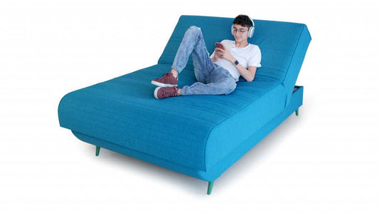Turquoise Full Adjustable Upholstered Polyester No Bed Frame with Mattress - Homeroots - Flyclothing LLC