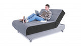Light Gray Full Adjustable Upholstered Polyester No Bed Frame with Mattress - Homeroots - Flyclothing LLC