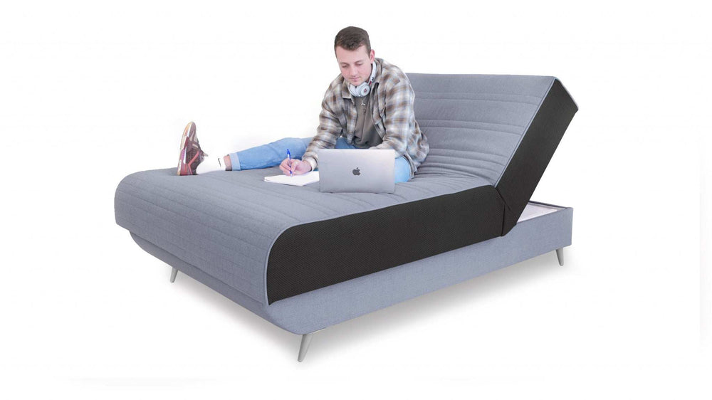 Light Gray Full Adjustable Upholstered Polyester No Bed Frame with Mattress - Homeroots - Flyclothing LLC