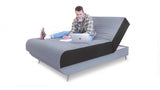 Light Gray Full Adjustable Upholstered Polyester No Bed Frame with Mattress - Homeroots - Flyclothing LLC