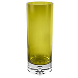 11" Green Crystal Glass Cylinder Table Vase - Homeroots