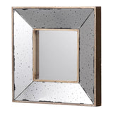 12" Square Wall Mounted Vintage Style Glass Frame Accent Mirror - Homeroots - Flyclothing LLC