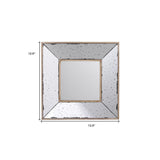 12" Square Wall Mounted Vintage Style Glass Frame Accent Mirror - Homeroots - Flyclothing LLC