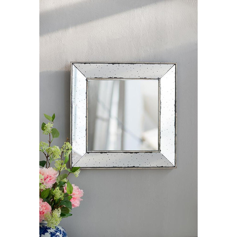 18" Wall Mounted Vintage Style Glass Frame Accent Mirror - Homeroots - Flyclothing LLC
