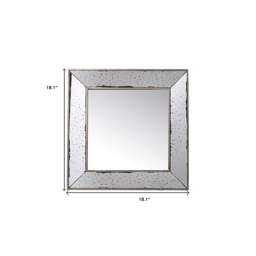 18" Wall Mounted Vintage Style Glass Frame Accent Mirror - Homeroots - Flyclothing LLC
