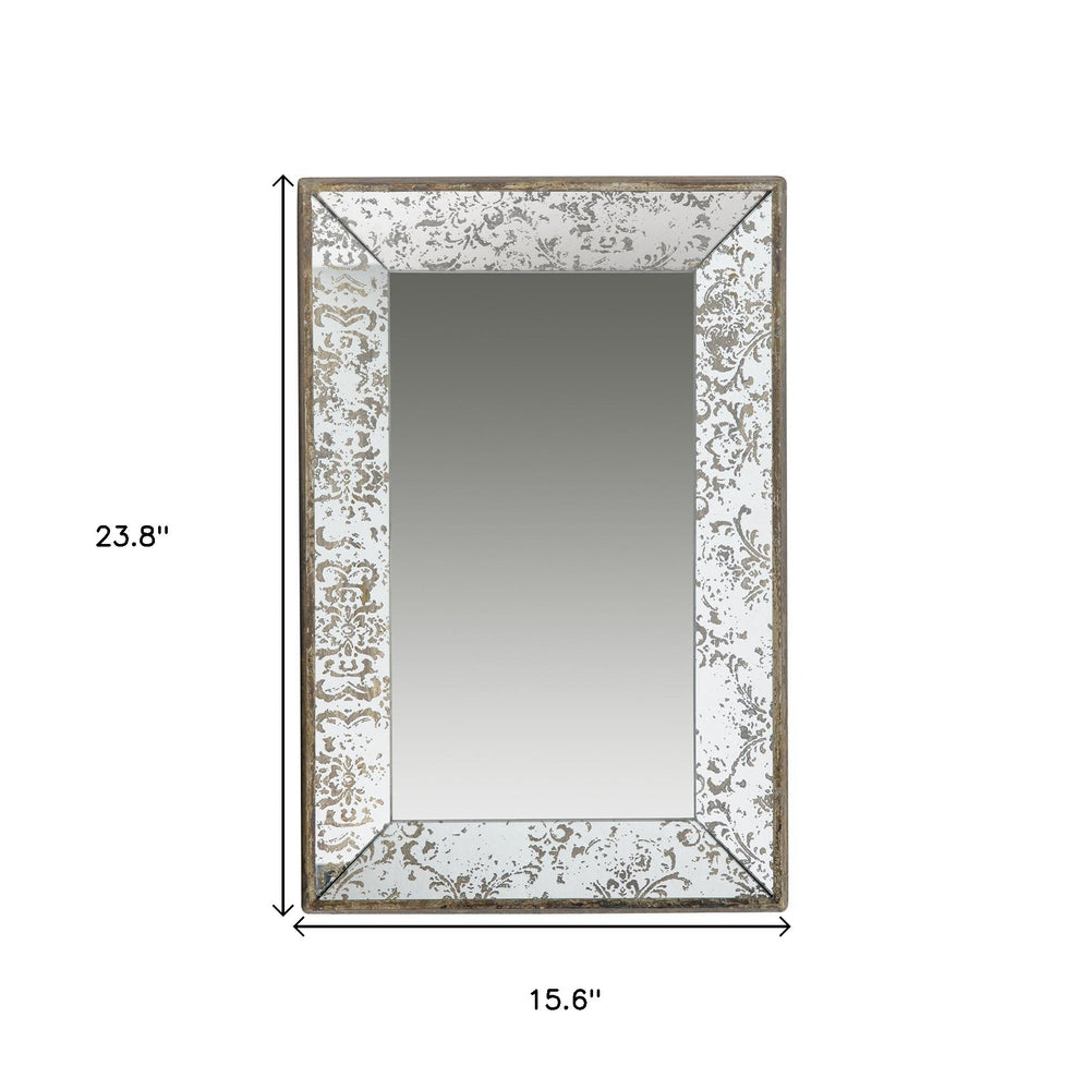 24" Silver Glass Framed Accent Mirror - Homeroots - Flyclothing LLC