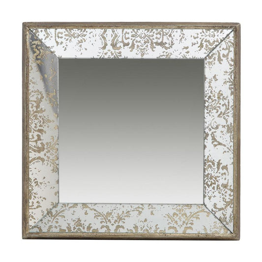 15" Square Vintage Style Wall Mounted Accent Mirror - Homeroots