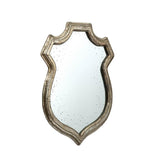 24" Distressed Metallic Crest Shape Wall Mounted Accent Mirror Framed - Homeroots - Flyclothing LLC