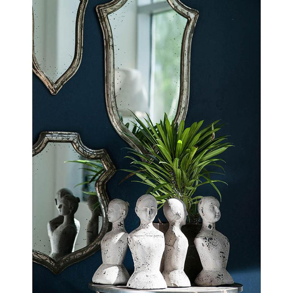 24" Distressed Metallic Crest Shape Wall Mounted Accent Mirror Framed - Homeroots - Flyclothing LLC