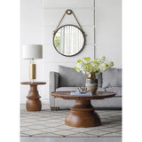 30" Black Fame Round Wall Hanging Accent Mirror with Rope - Homeroots - Flyclothing LLC