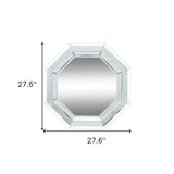 28" Silver Octagon Glass Framed Accent Mirror - Homeroots - Flyclothing LLC