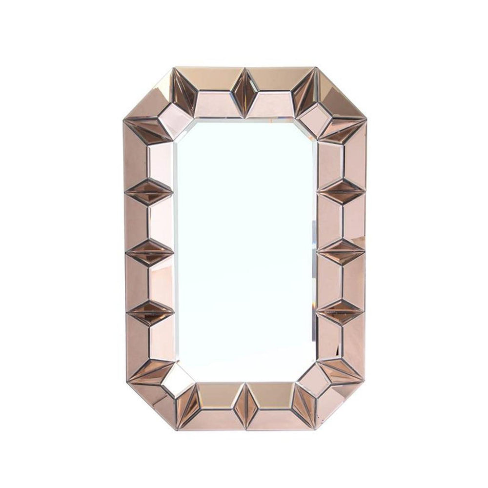 35" Rose Gold Glass Framed Accent Mirror - Homeroots - Flyclothing LLC