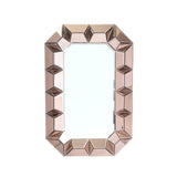 35" Rose Gold Glass Framed Accent Mirror - Homeroots - Flyclothing LLC