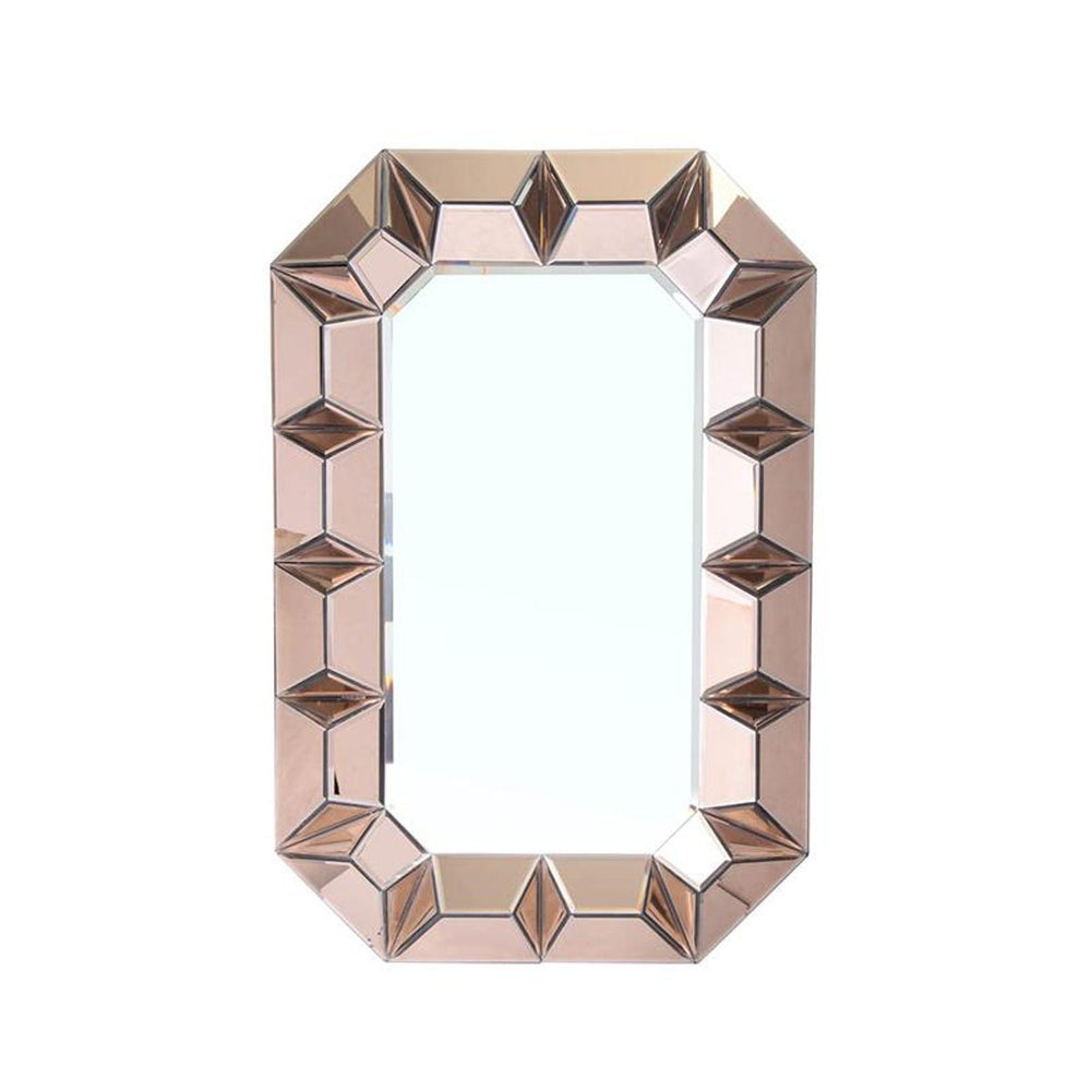 35" Rose Gold Glass Framed Accent Mirror - Homeroots - Flyclothing LLC
