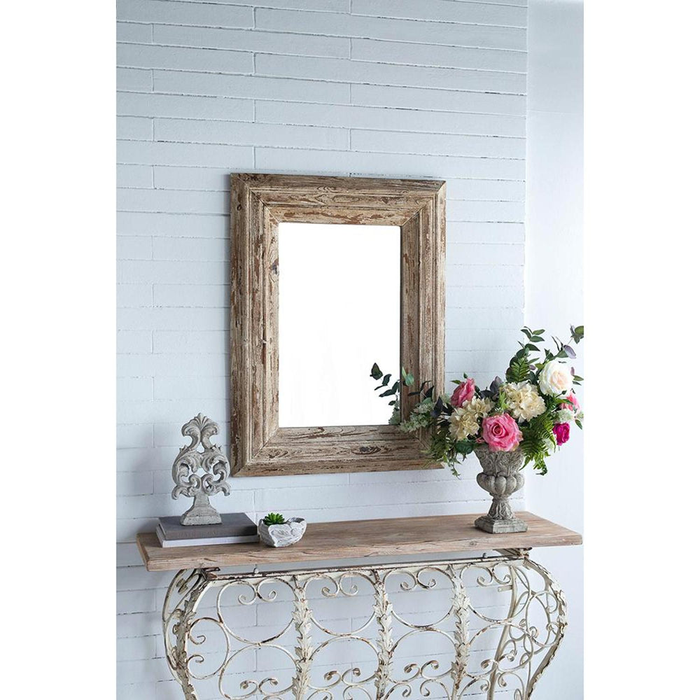 39" Natural Distressed Wood Framed Accent Mirror - Homeroots - Flyclothing LLC