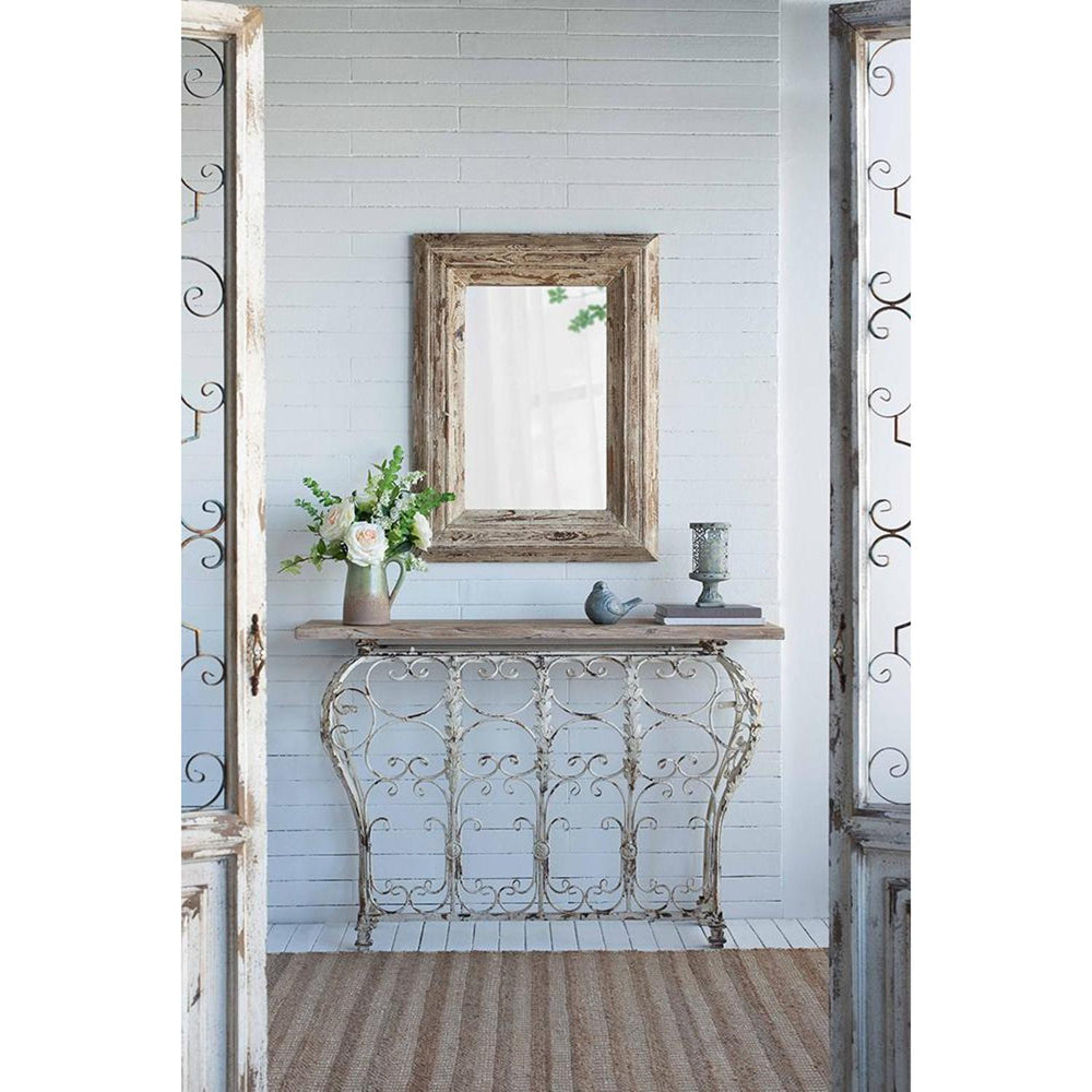 39" Natural Distressed Wood Framed Accent Mirror - Homeroots - Flyclothing LLC