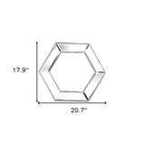 18" Silver Hexagon Glass Framed Accent Mirror - Homeroots - Flyclothing LLC