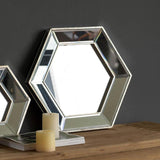 18" Silver Hexagon Glass Framed Accent Mirror - Homeroots - Flyclothing LLC