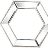 18" Silver Hexagon Glass Framed Accent Mirror - Homeroots - Flyclothing LLC