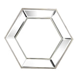 18" Silver Hexagon Glass Framed Accent Mirror - Homeroots - Flyclothing LLC