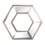 12" Silver Hexagon Wall Mounted Accent Mirror - Homeroots - Flyclothing LLC