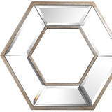 12" Silver Hexagon Wall Mounted Accent Mirror - Homeroots - Flyclothing LLC