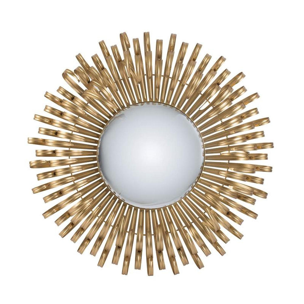 27" Gold Sunburst Iron Framed Accent Mirror - Homeroots - Flyclothing LLC
