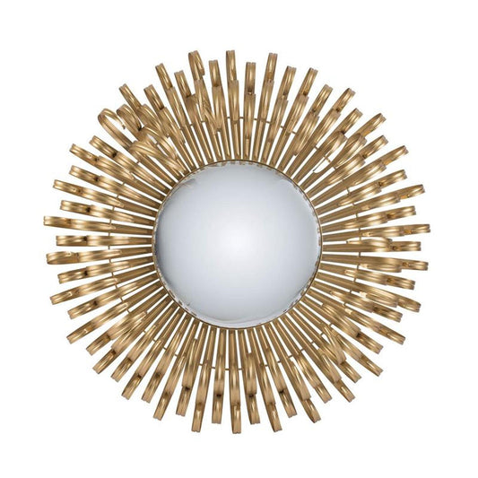 27" Gold Sunburst Iron Framed Accent Mirror - Homeroots