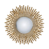 27" Gold Sunburst Iron Framed Accent Mirror - Homeroots - Flyclothing LLC