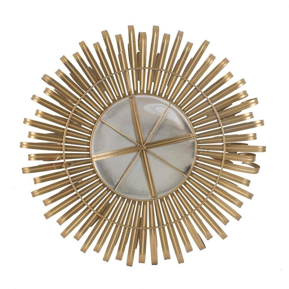 27" Gold Sunburst Iron Framed Accent Mirror - Homeroots - Flyclothing LLC