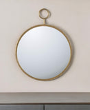 32" Gold Round Iron Framed Accent Mirror - Homeroots - Flyclothing LLC