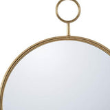 32" Gold Round Iron Framed Accent Mirror - Homeroots - Flyclothing LLC