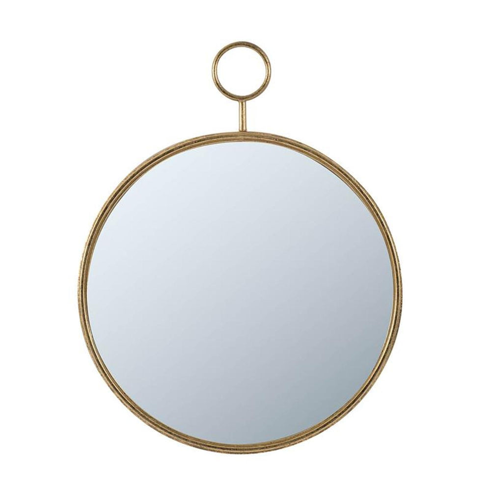 28" Gold Round Iron Framed Accent Mirror - Homeroots - Flyclothing LLC