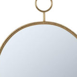 28" Gold Round Iron Framed Accent Mirror - Homeroots - Flyclothing LLC